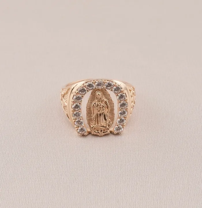 AB and J Rings 14K Gold Virgencita Mens Ring RG1419