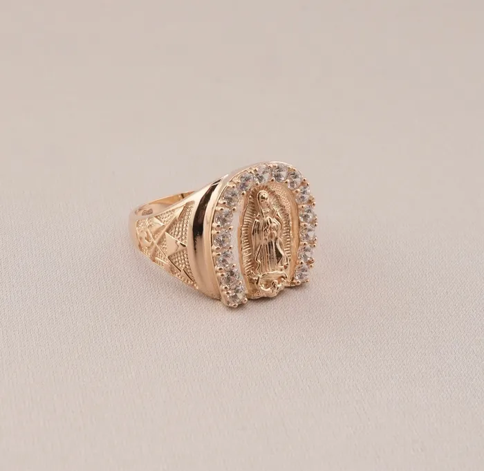 AB and J Rings 14K Gold Virgencita Mens Ring RG1419 AB and J Rings 14K Gold Virgencita Mens Ring RG1419
