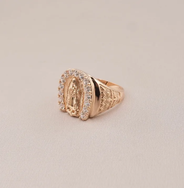 AB and J Rings 14K Gold Virgencita Mens Ring RG1419 AB and J Rings 14K Gold Virgencita Mens Ring RG1419