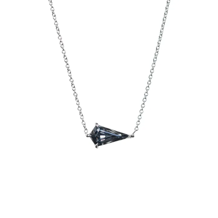 Anueva Jewelry Necklaces 136ct Kite PurpleGrey Spinel Necklace in 14k White Gold Anueva Jewelry Necklaces 136ct Kite PurpleGrey Spinel Necklace in 14k White Gold