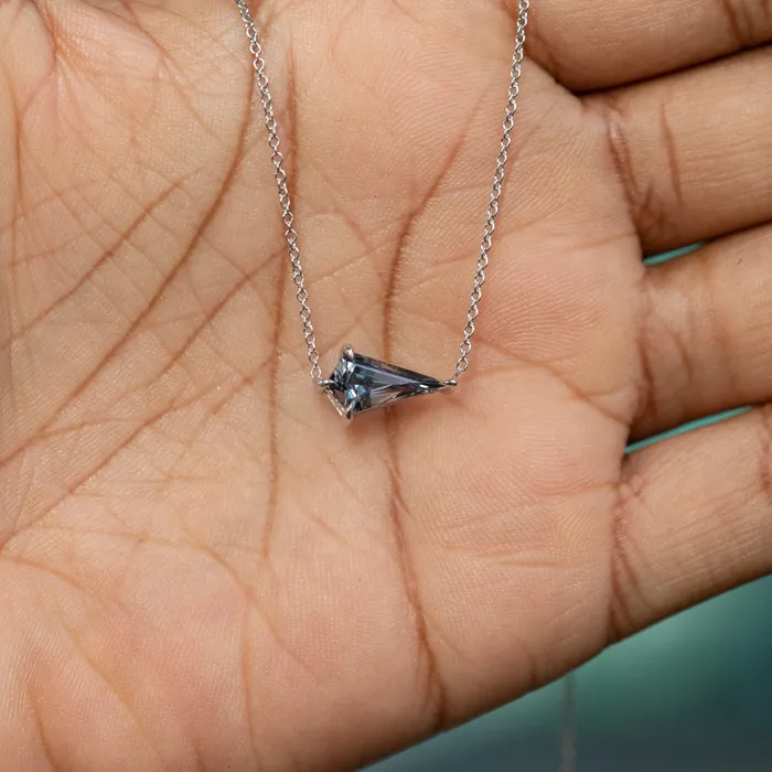 Anueva Jewelry Necklaces 136ct Kite PurpleGrey Spinel Necklace in 14k White Gold