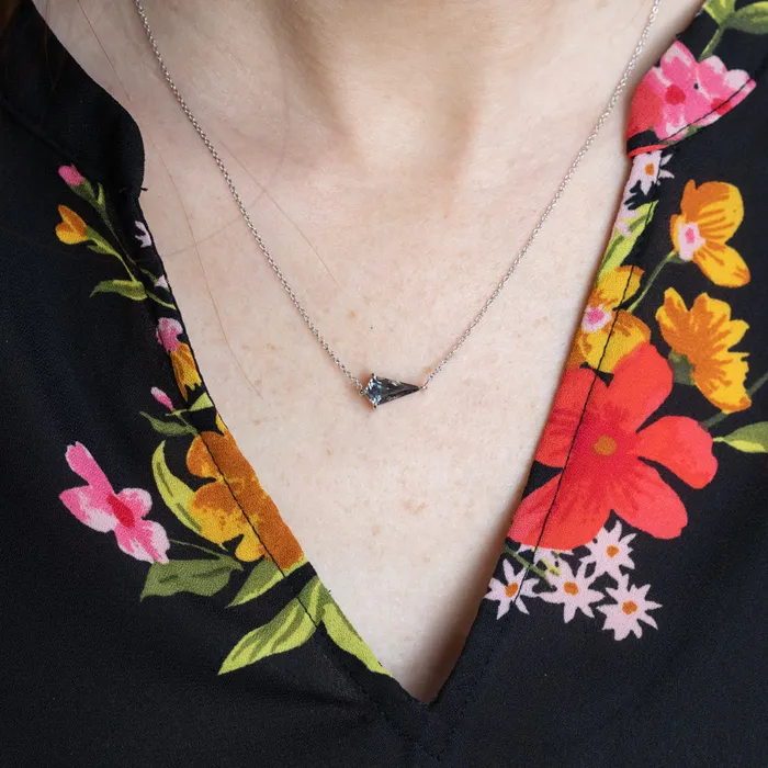 Anueva Jewelry Necklaces 136ct Kite PurpleGrey Spinel Necklace in 14k White Gold