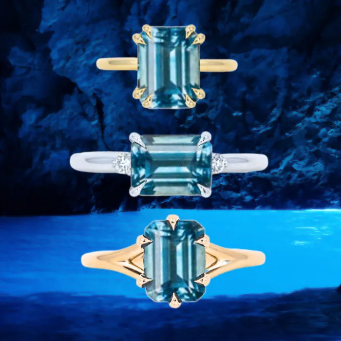 Anueva Jewelry Rings 136CT EMERALD CUT MONTANA SAPPHIRE Design Specialist Curated Build Your Own Dream Ring