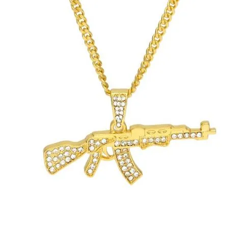 apollo31gold MICRO DIAMOND AK 47 NECKLACE Necklaces