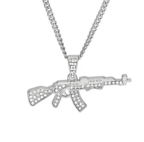 apollo31gold MICRO DIAMOND AK 47 NECKLACE Necklaces