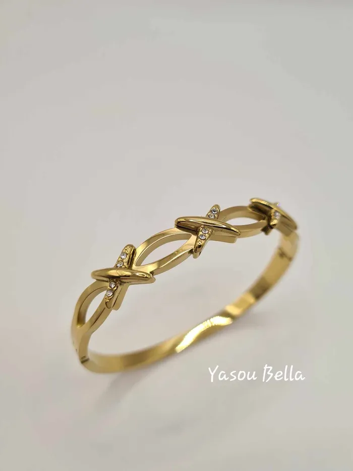 Bracelet Triple Croix Diamant d 58 cm Yasou Bella Bracelets