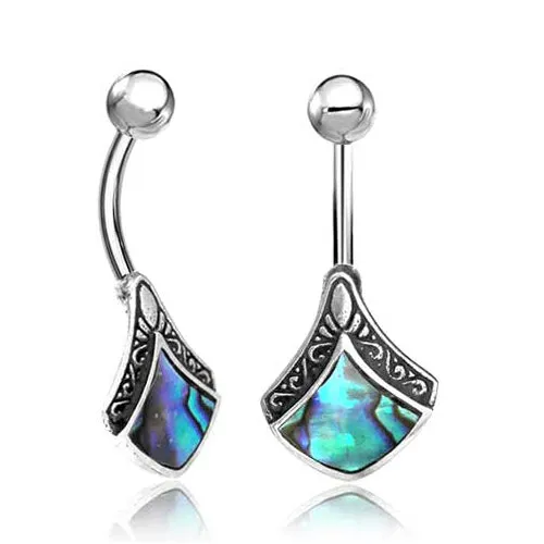 Chaotic Trading Rings Wedge Sterling Silver Belly Barbell