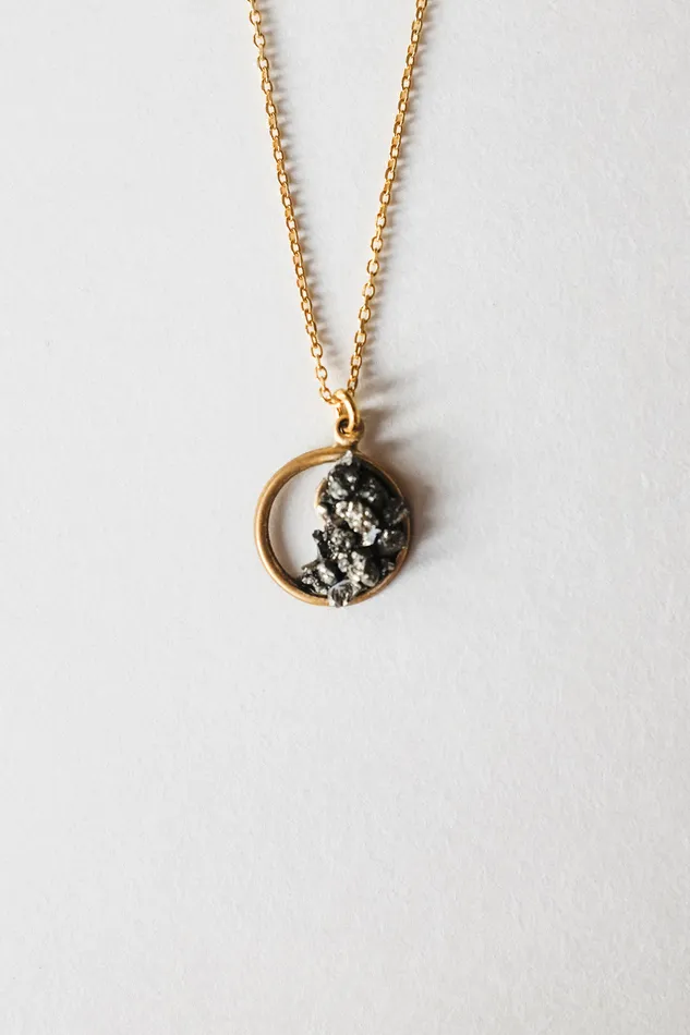 collectionno2 Necklaces 0001YIN YANG PYRITE NECKLACE GOLD PLATED 925