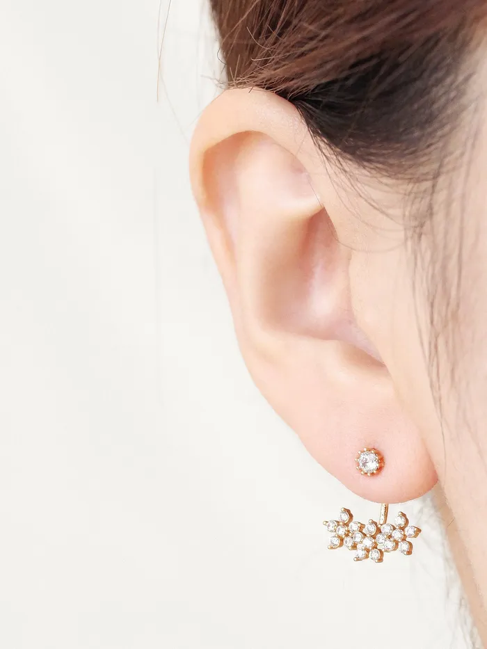 CZ Flower Ear jacket MinimalBijoux Earrings