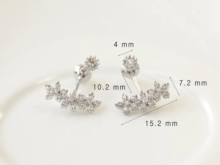 CZ Flower Ear jacket MinimalBijoux Earrings