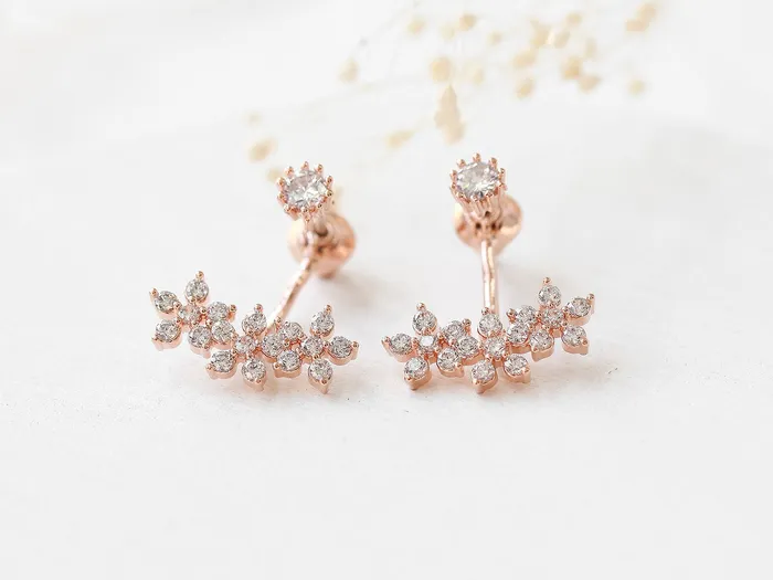 CZ Flower Ear jacket MinimalBijoux Earrings
