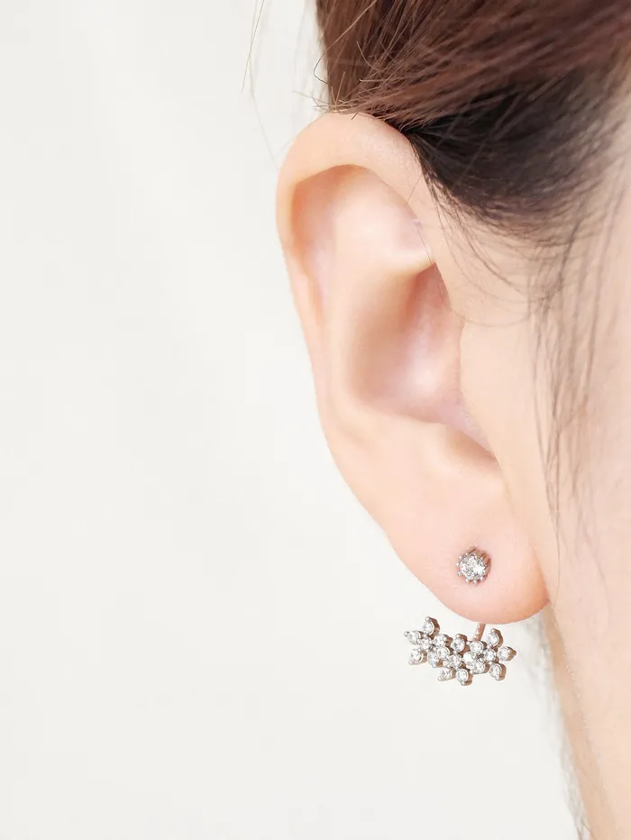 CZ Flower Ear jacket MinimalBijoux Earrings
