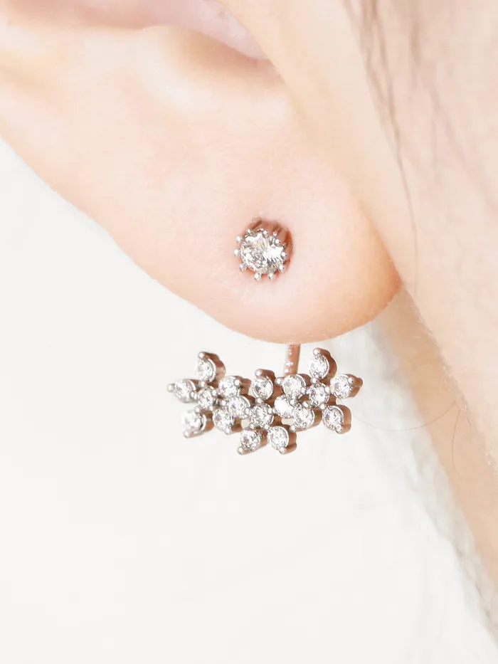 CZ Flower Ear jacket MinimalBijoux Earrings