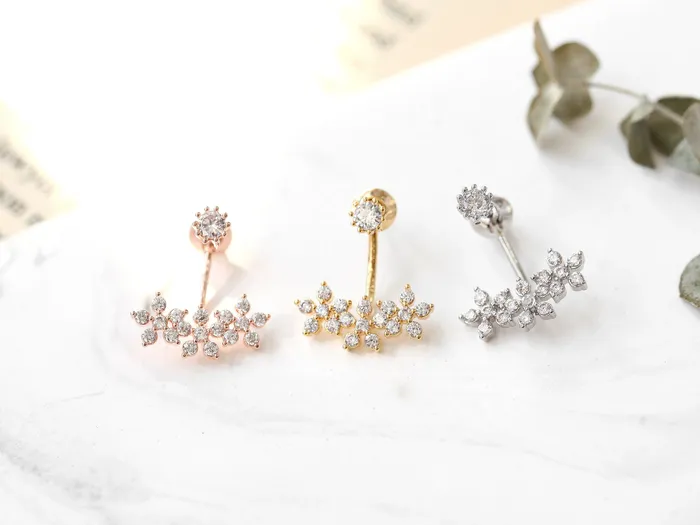 CZ Flower Ear jacket MinimalBijoux Earrings
