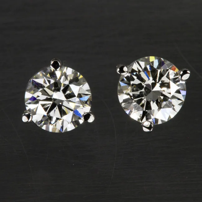 Diamond Round Stud Earrings 100 Carats Moriartys Gem Art Earrings