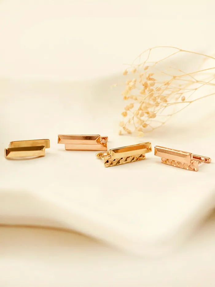 Earrings 14K Gold Double Sticks Cartilage Hoop Earring MinimalBijoux