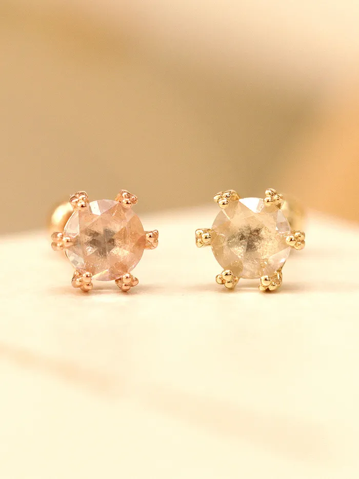 Earrings 14K Gold Rose Cut Cubic Cartilage Earring 20G18G MinimalBijoux