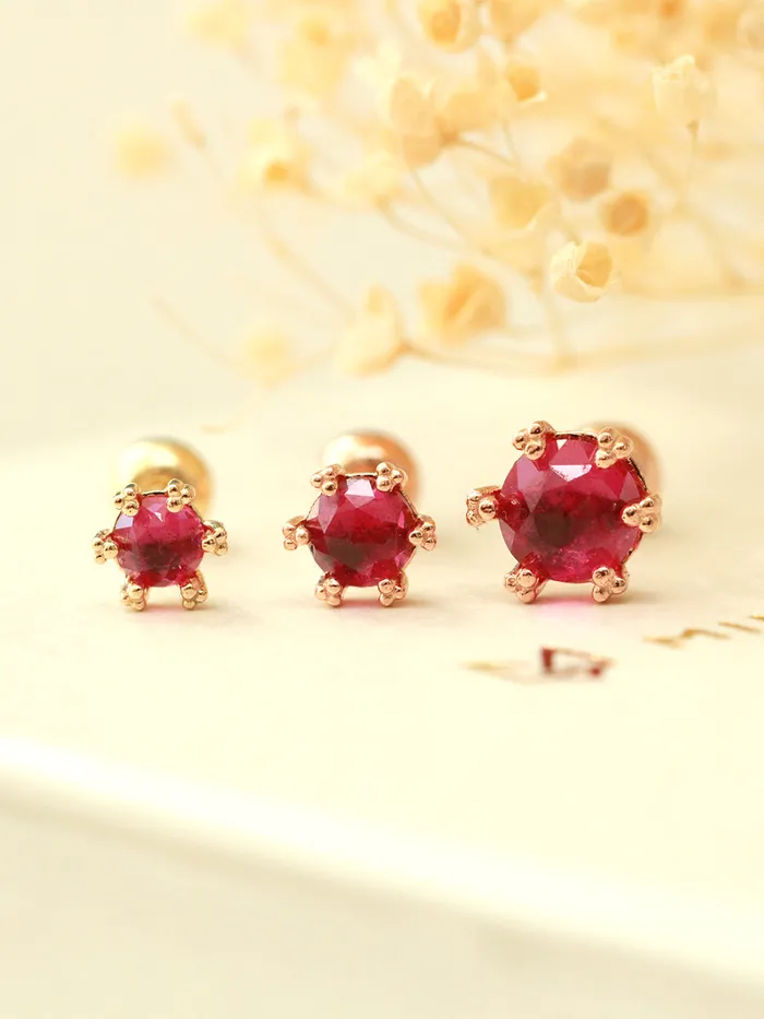 Earrings 14K Gold Rose Cut Cubic Cartilage Earring 20G18G MinimalBijoux