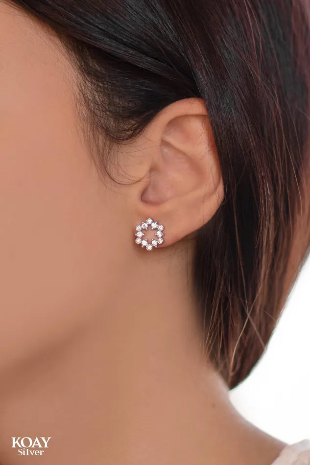 Earrings KOAY Silver Store Zircon 05 Earring