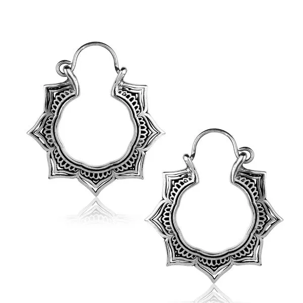 Earrings Lotus White Brass Earrings Chaotic Trading