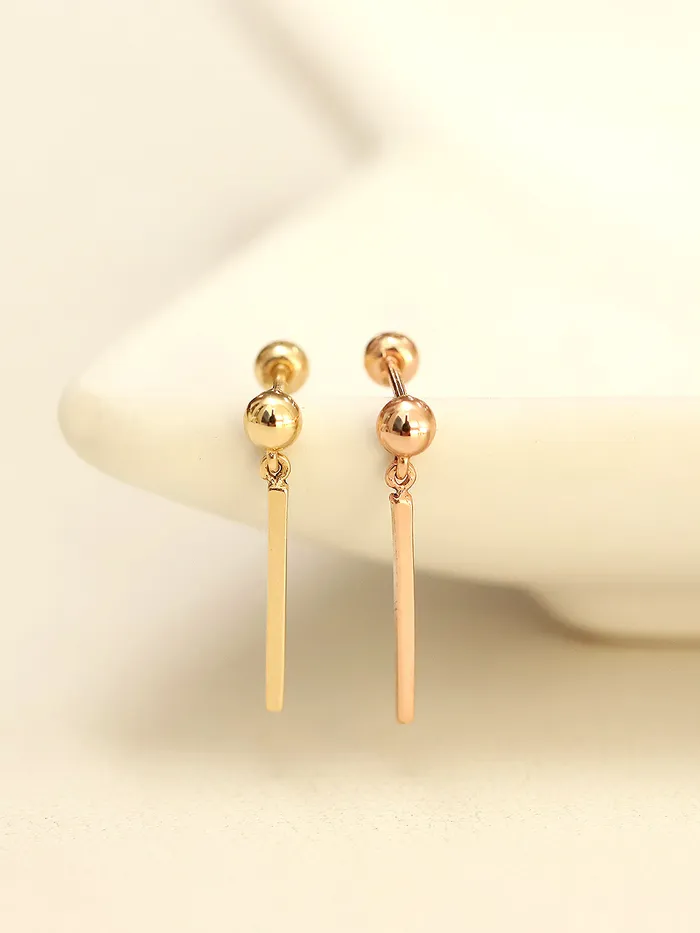 Earrings MinimalBijoux 14K Gold Ball Long Stick Cartilage Earring 20G18G16G