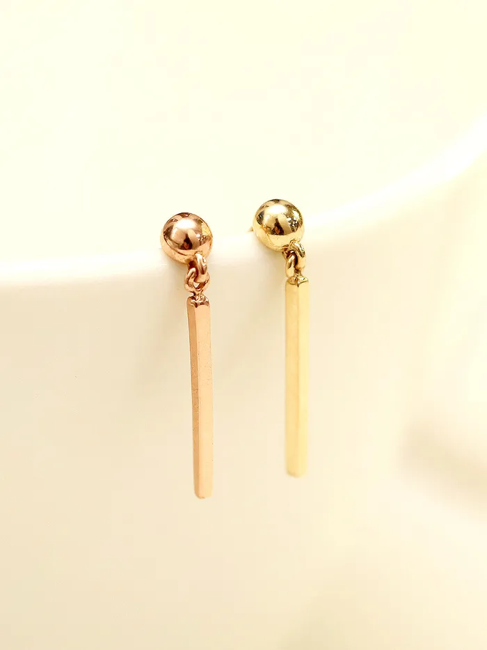 Earrings MinimalBijoux 14K Gold Ball Long Stick Cartilage Earring 20G18G16G