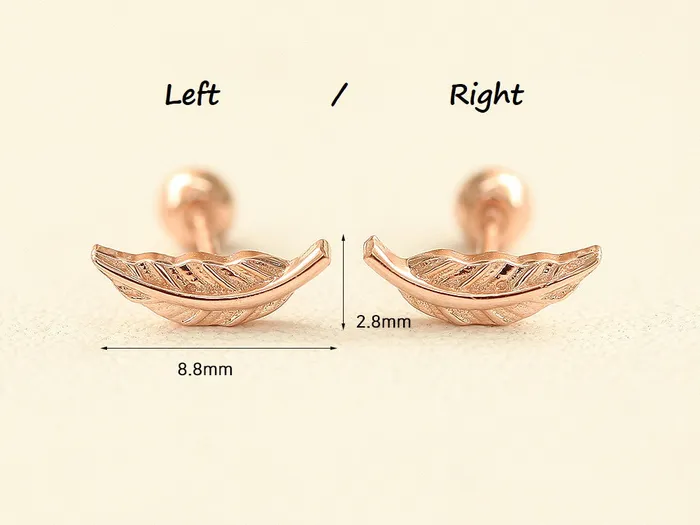 Earrings MinimalBijoux 14K Gold Leaf Cartilage Earring 20G