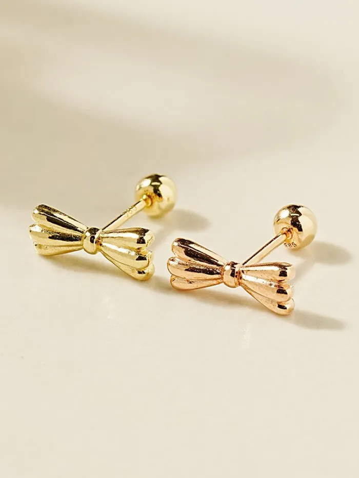 Earrings MinimalBijoux 14K Gold Ribbon Tie Cartilage Earring 20G