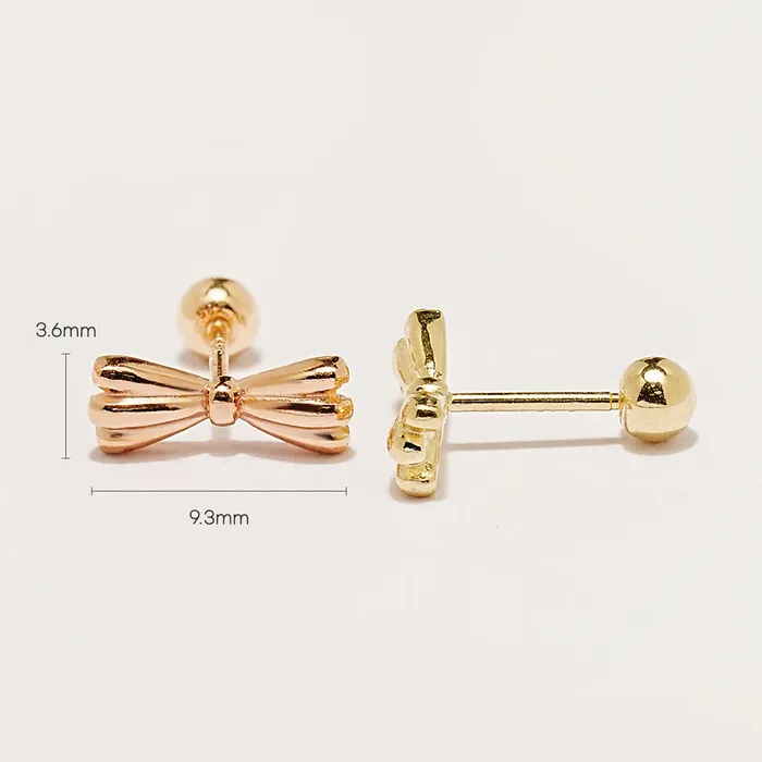 Earrings MinimalBijoux 14K Gold Ribbon Tie Cartilage Earring 20G