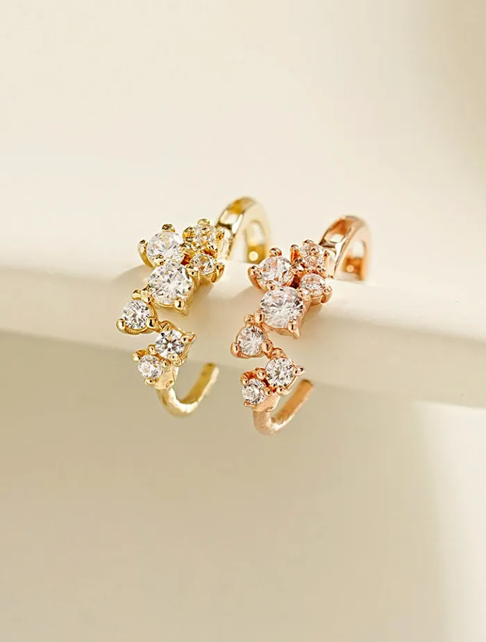 Earrings MinimalBijoux 14K Gold Twinkle CZ Hoop Cartilage Earring