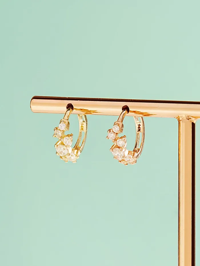 Earrings MinimalBijoux 14K Gold Twinkle CZ Hoop Cartilage Earring