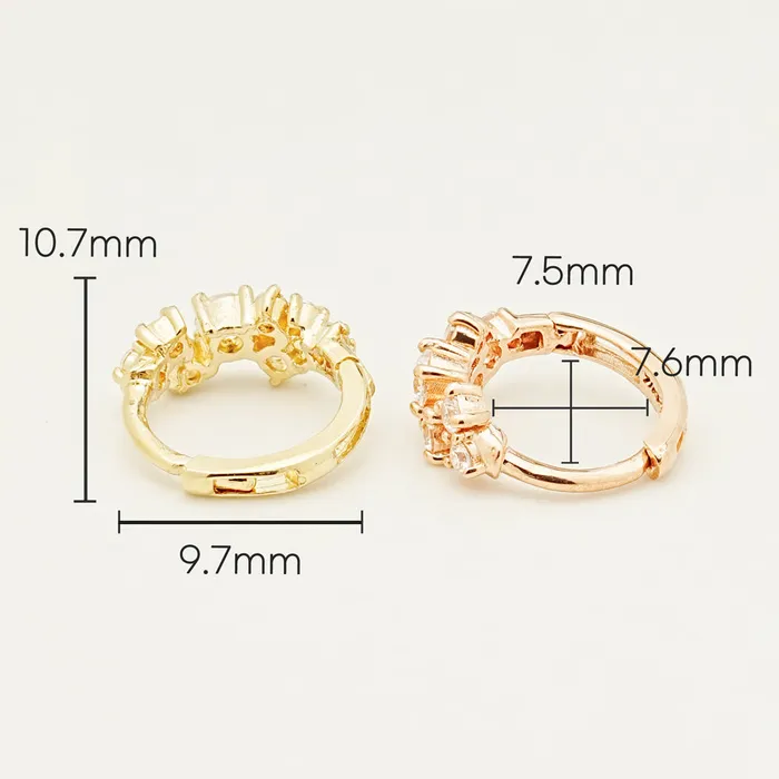 Earrings MinimalBijoux 14K Gold Twinkle CZ Hoop Cartilage Earring