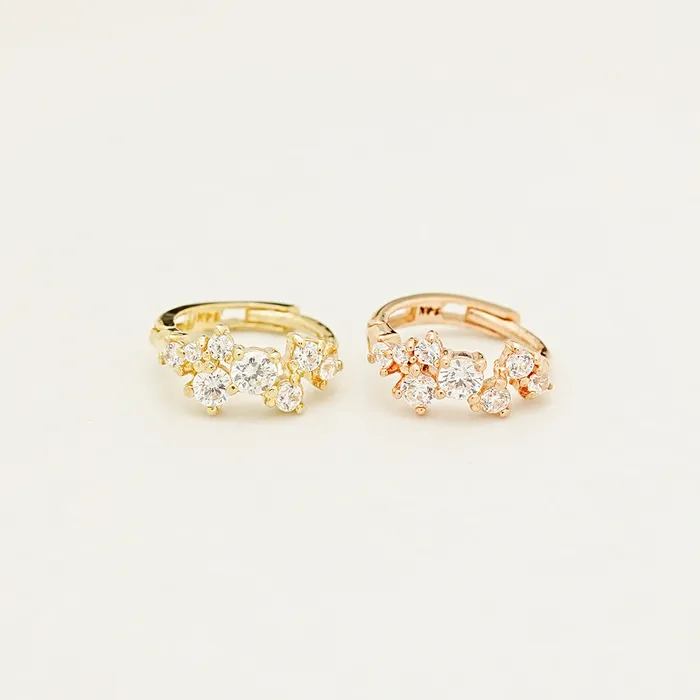 Earrings MinimalBijoux 14K Gold Twinkle CZ Hoop Cartilage Earring