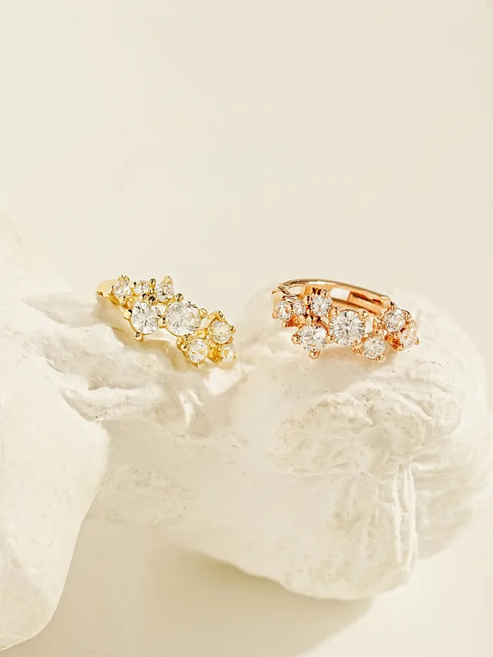 Earrings MinimalBijoux 14K Gold Twinkle CZ Hoop Cartilage Earring