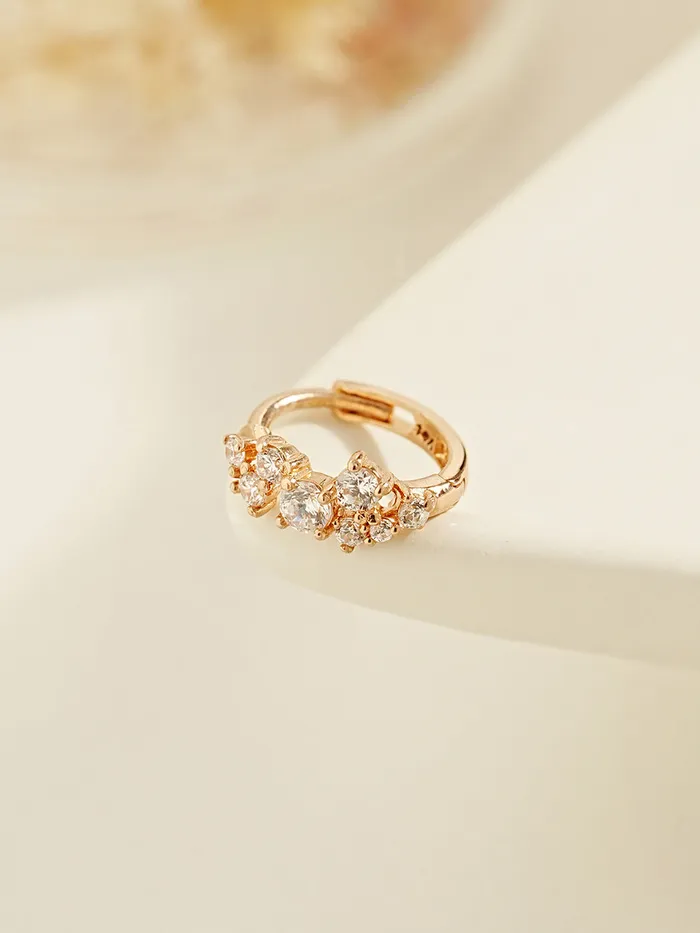 Earrings MinimalBijoux 14K Gold Twinkle CZ Hoop Cartilage Earring