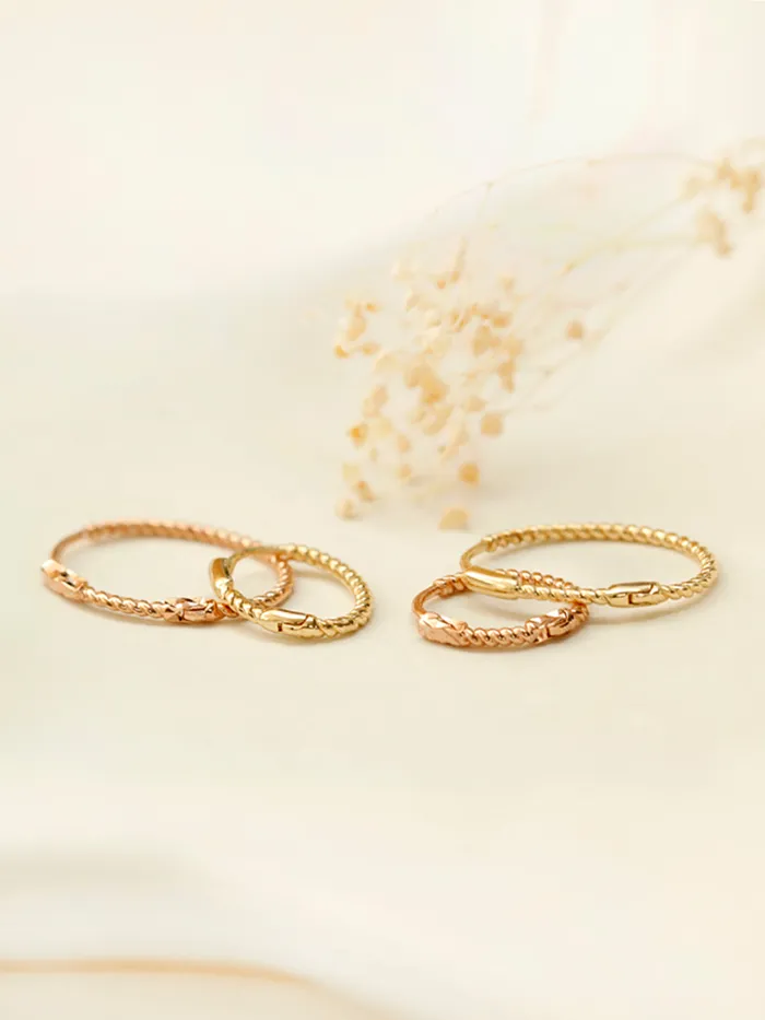 Earrings MinimalBijoux 14K Gold Twist Oval Cartilage Hoop Earring