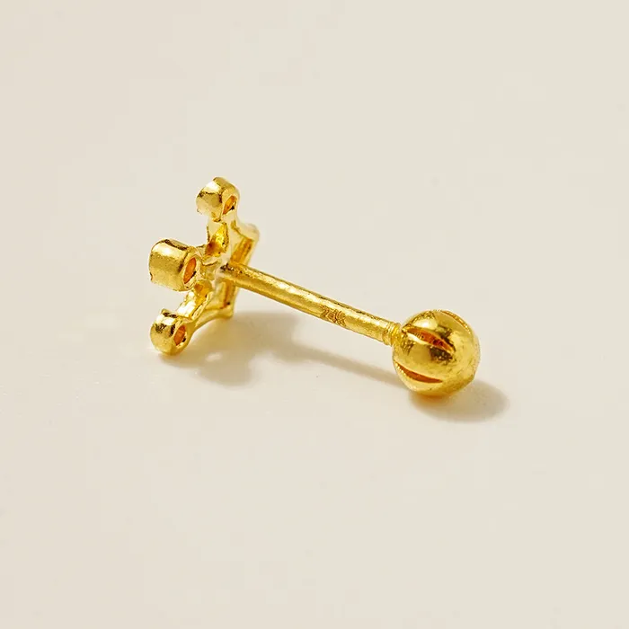Earrings MinimalBijoux 24K Gold Shine Crown Cartilage Earring 20G