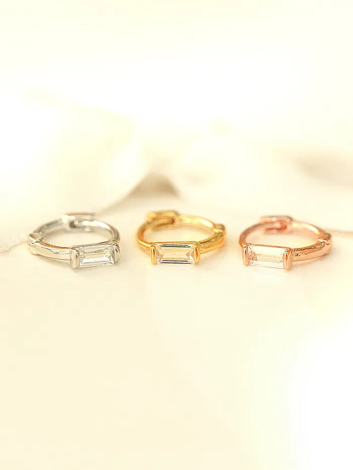 Earrings MinimalBijoux 925 Silver Mini Cubic Hoop Earring