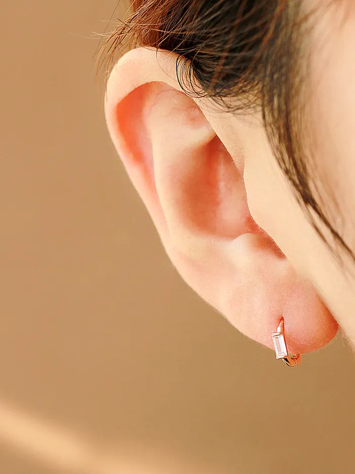 Earrings MinimalBijoux 925 Silver Mini Cubic Hoop Earring