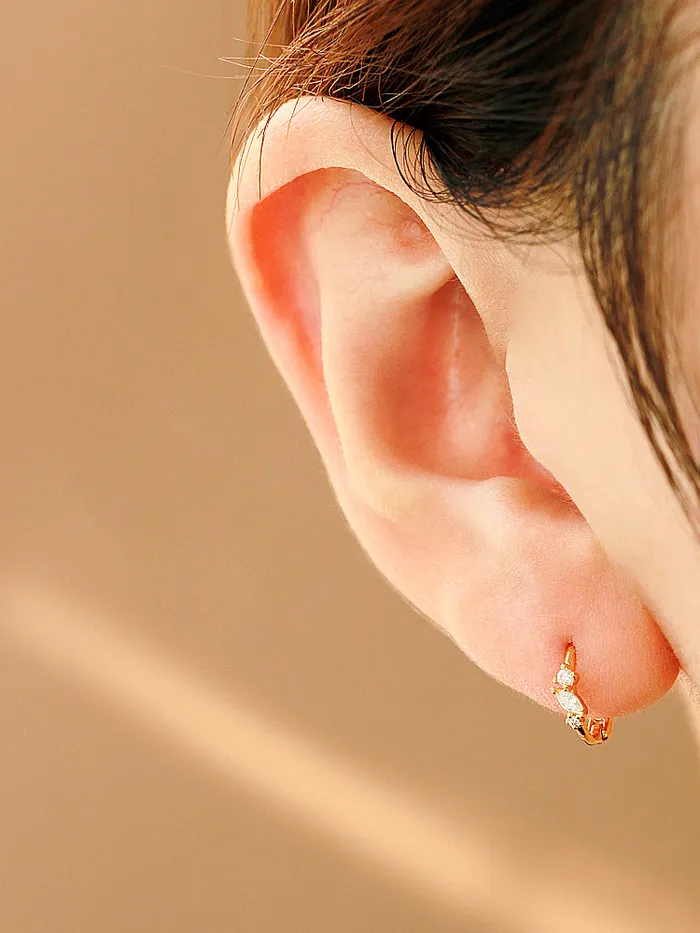 Earrings MinimalBijoux 925 Silver Mini Cubic Hoop Earring