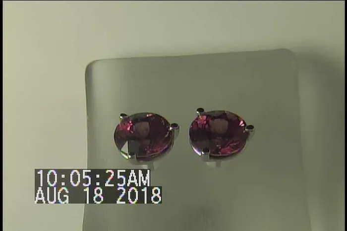 Earrings Moriartys Gem Art 14K White Gold Round Brilliant Umbalite Garnet Stud Earrings 333 Carats