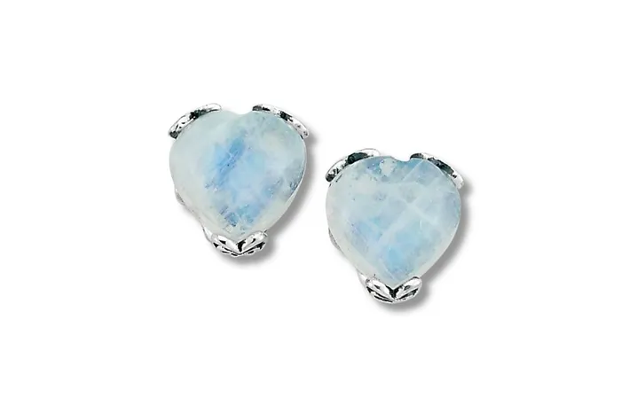 Earrings Samuel B Glow Heart Earrings Rainbow Moonstone