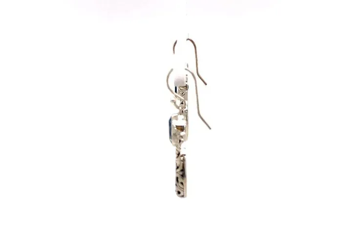 Earrings Samuel B Sacred Circle Earrings Blue Topaz