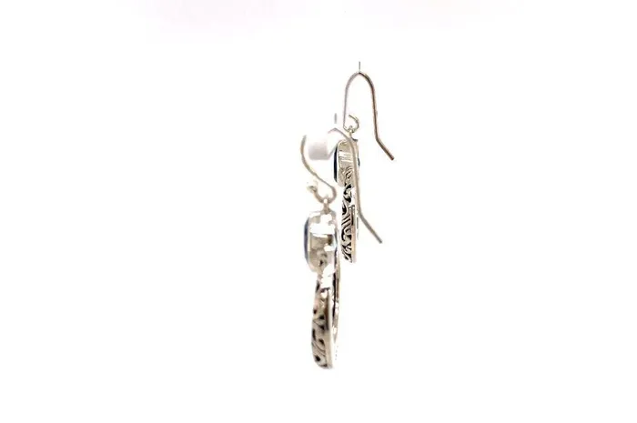 Earrings Samuel B Sacred Circle Earrings Blue Topaz