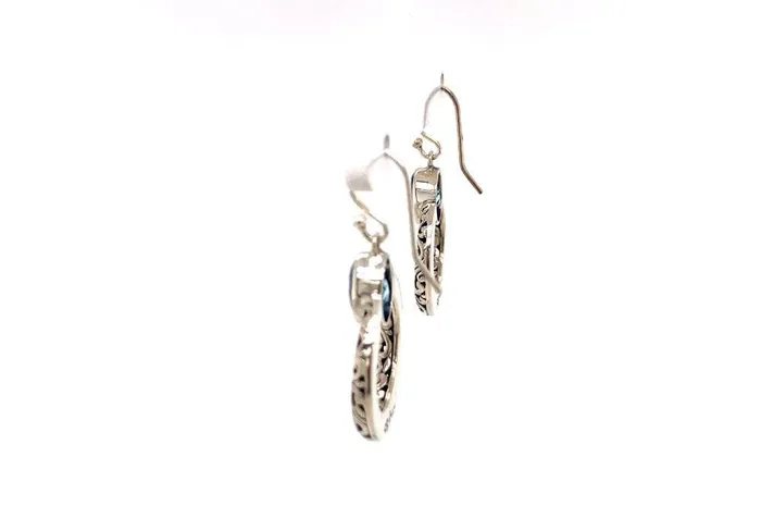 Earrings Samuel B Sacred Circle Earrings Blue Topaz