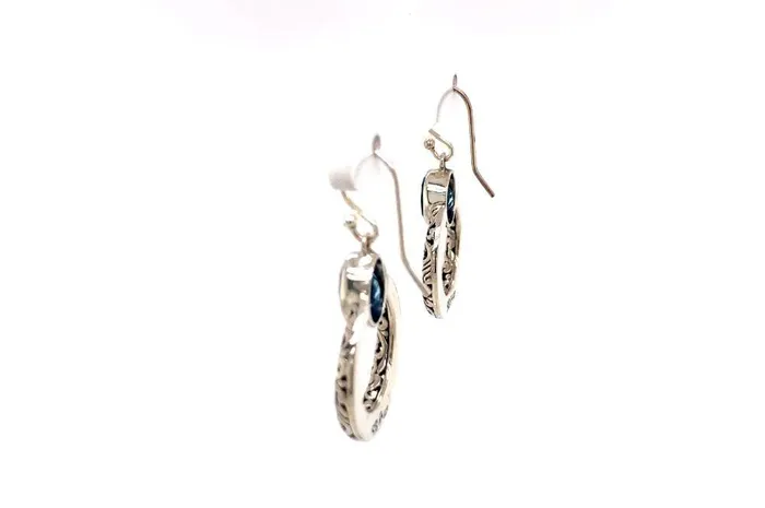 Earrings Samuel B Sacred Circle Earrings Blue Topaz