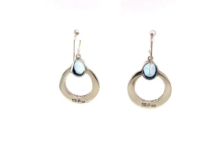 Earrings Samuel B Sacred Circle Earrings Blue Topaz