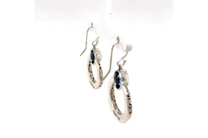 Earrings Samuel B Sacred Circle Earrings Blue Topaz
