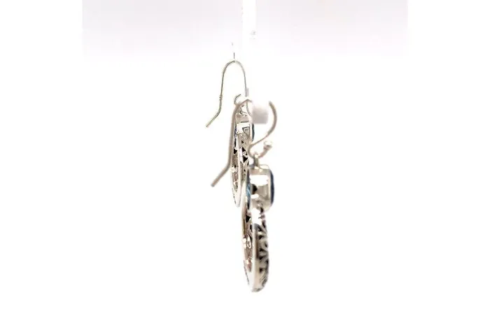 Earrings Samuel B Sacred Circle Earrings Blue Topaz