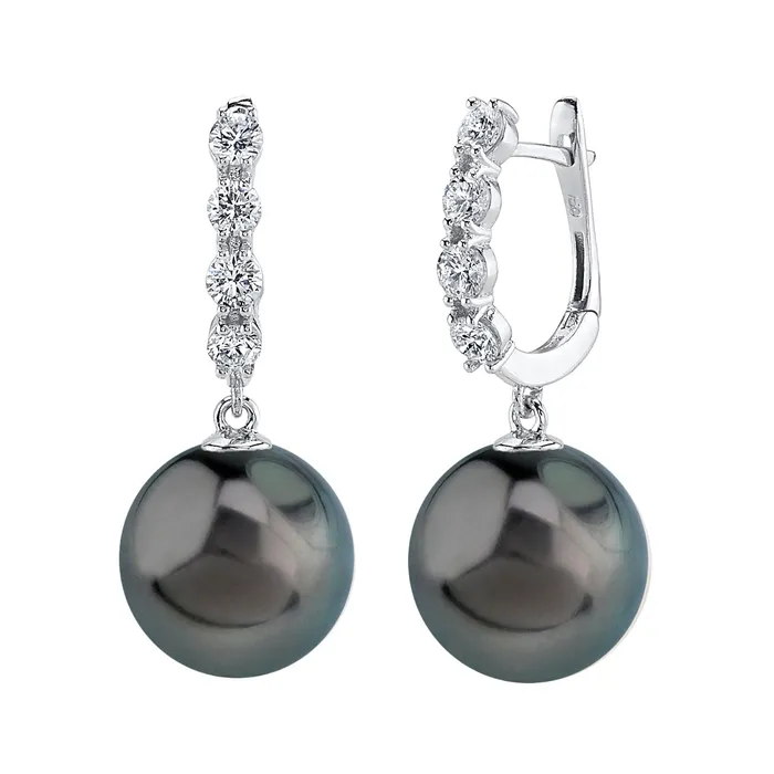 Earrings SPT Tahitian South Sea Pearl Diamond Belle Earrings